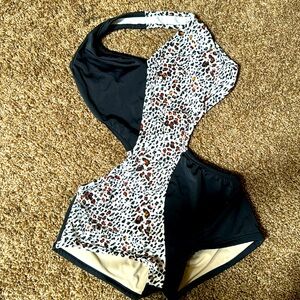 Swarovski Animal print one piece costume